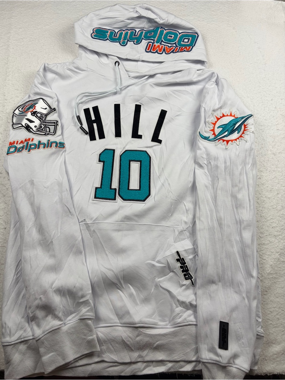 Pro Standard Miami Dolphins Tyreek Hill White Pullover Hoodie Men's‎ Size M
